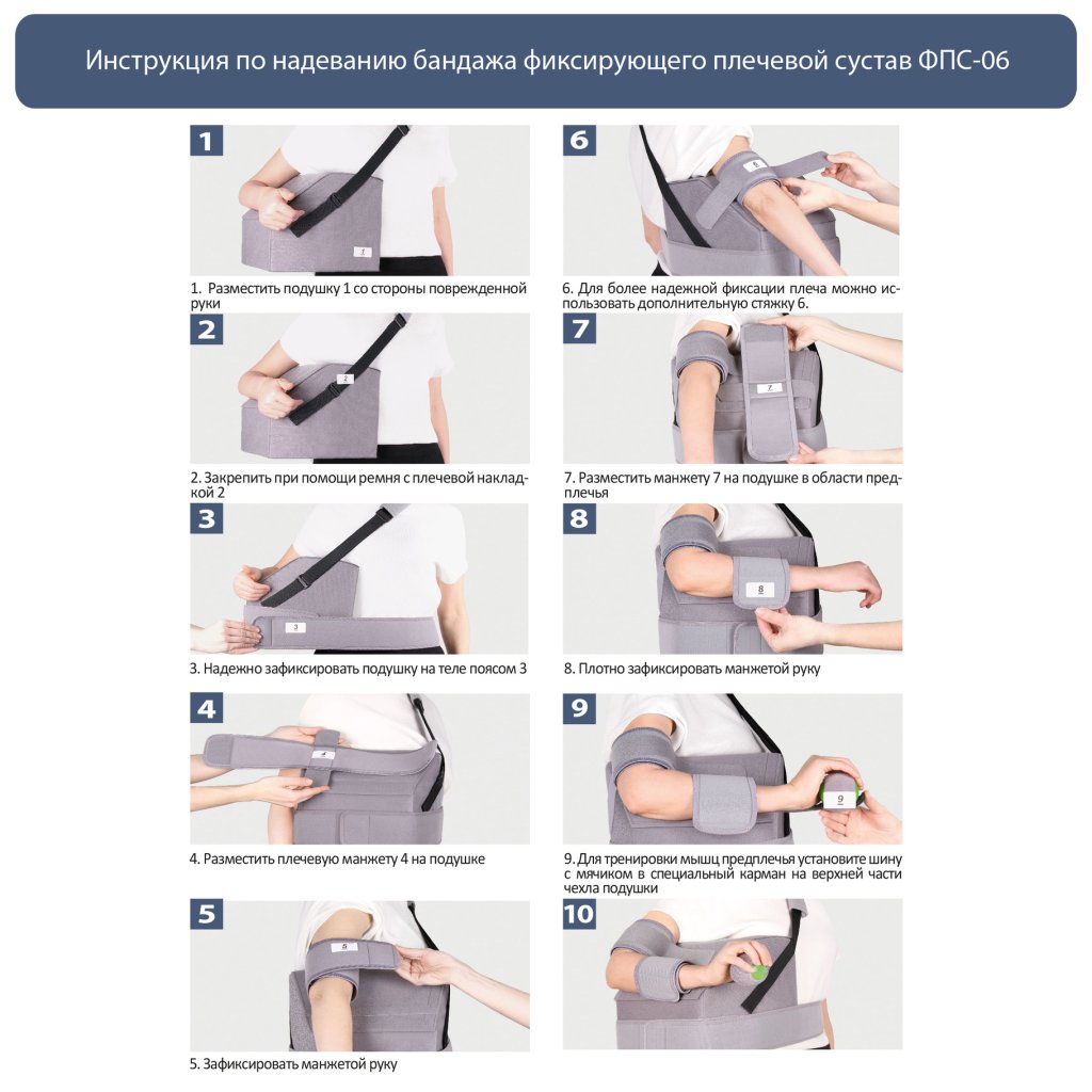 Бандаж фиксирующий плечевой сустав ФПС-06 Экотен с абдукционной подушкой  купить в Губкине - цена 7084 р.